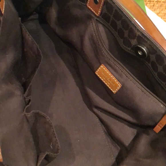Kate Spade Signature Brown Cloth & Leather Handbag - Picture 7 of 8